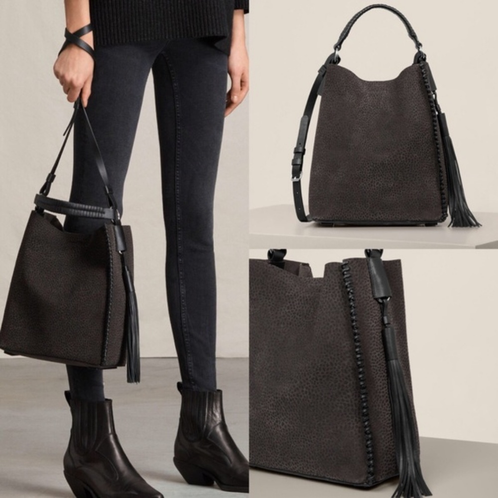 All Saints Pearl Mini Suede Hobo